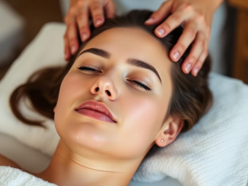 Людина насолоджується релаксуючим масажем голови